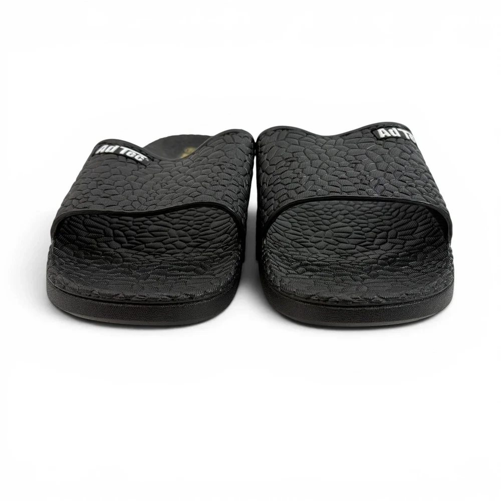 Ad Tec TECS Mens Black Textured Slide Sandals‎ Size 10 HM-065 Pool Beach Casual